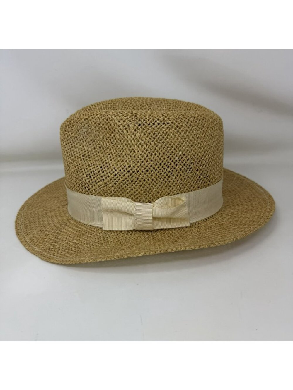 Vintage Indiana Jones Fedora Straw Hat 1984 Brown 7.5 x 6